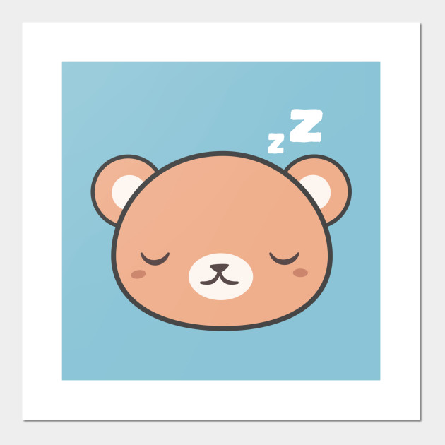 Sleepy Kawaii Cute Brown Bear